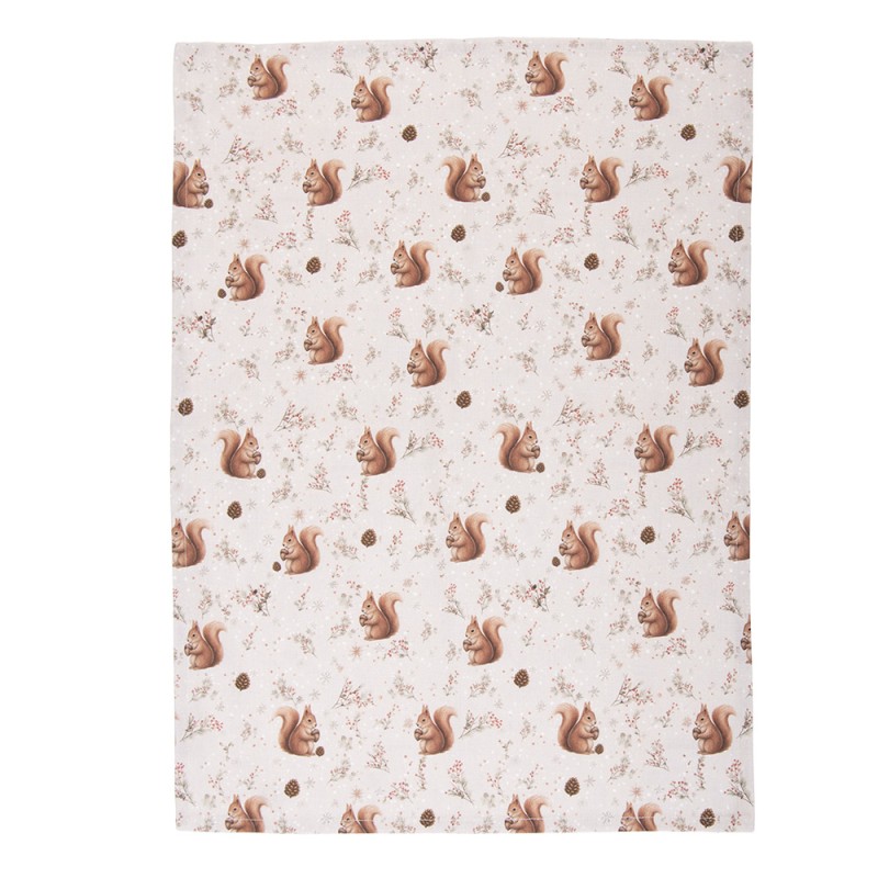Clayre & Eef Theedoek 50x70 cm Beige Katoen
