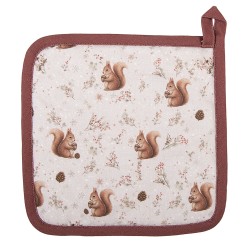 Clayre & Eef Pannenlap 20x20 cm Beige Katoen