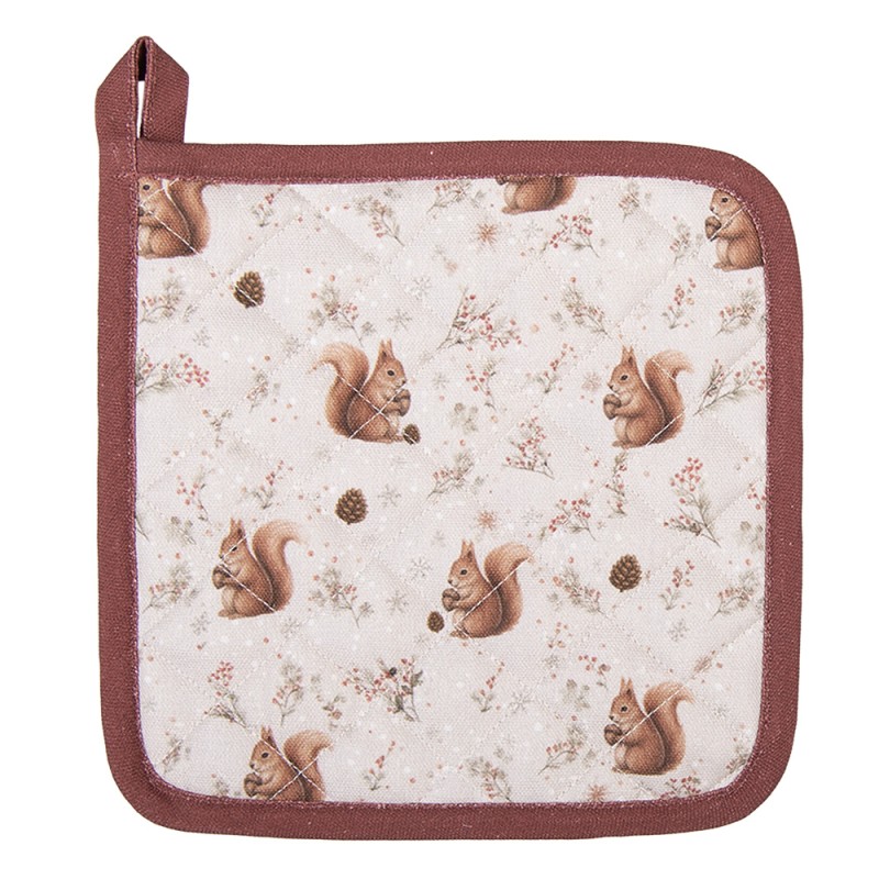 Clayre & Eef Pannenlap 20x20 cm Beige Katoen