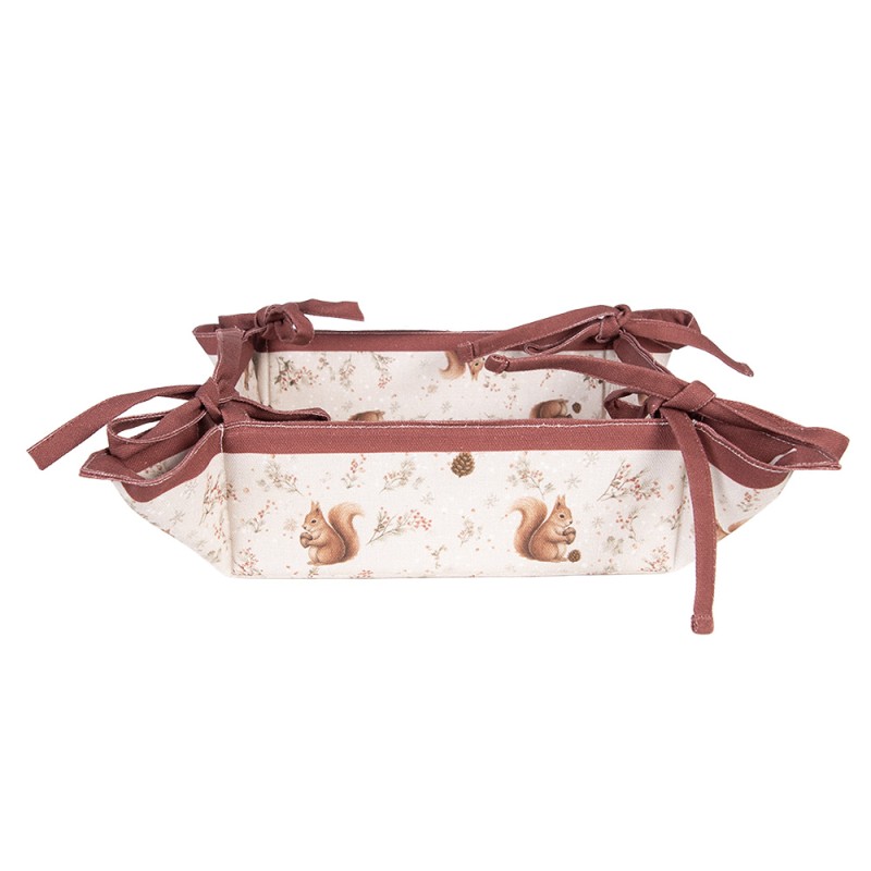 Clayre & Eef Bread Basket 35x35x8 cm Beige Cotton