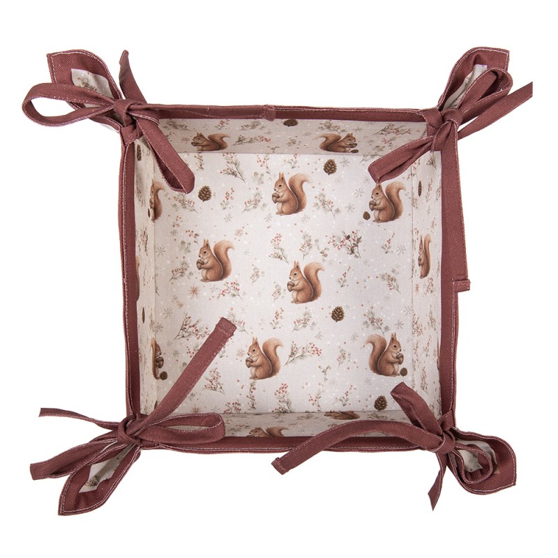 Clayre & Eef Bread Basket 35x35x8 cm Beige Cotton