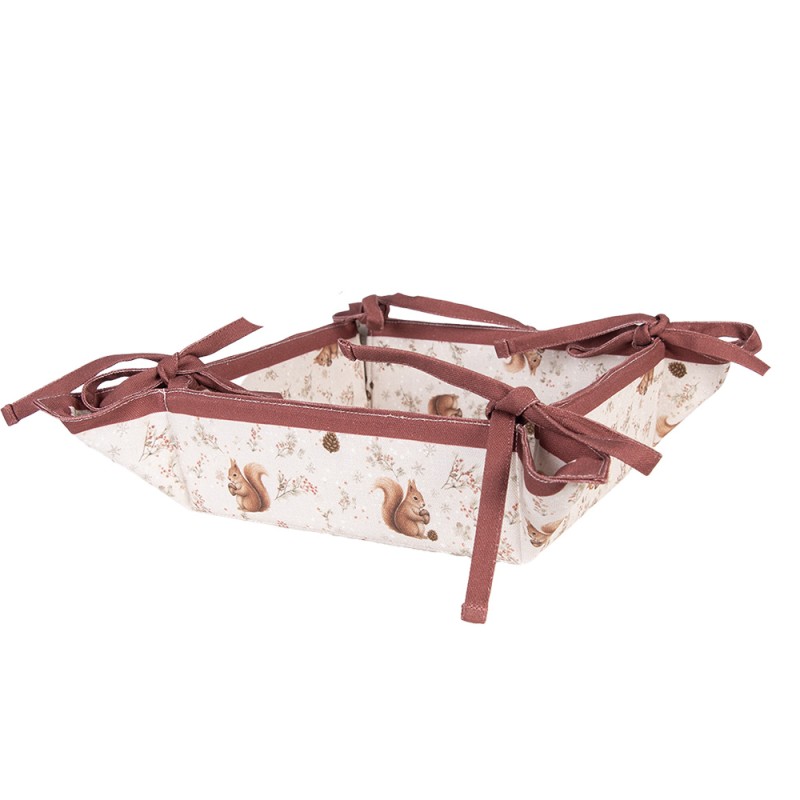 Clayre & Eef Bread Basket 35x35x8 cm Beige Cotton