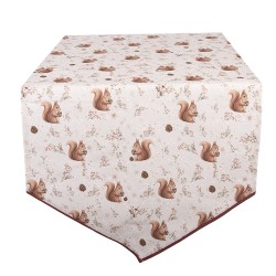 Clayre & Eef Tafelloper 50x160 cm Beige Katoen