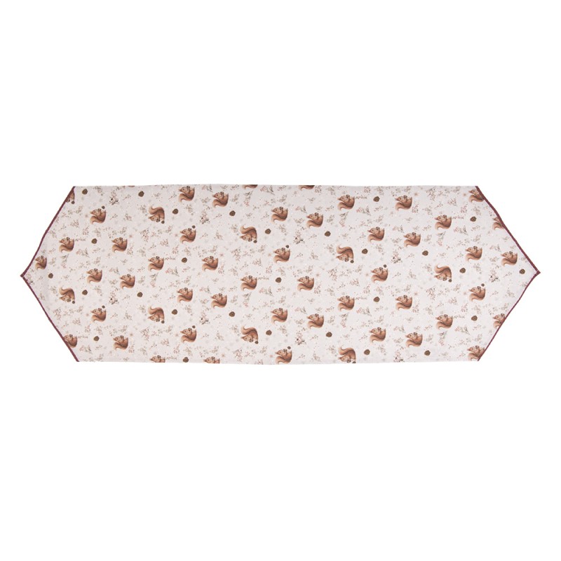 Clayre & Eef Tafelloper 50x160 cm Beige Katoen