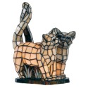 Lumilamp Tiffany Tafellamp Katten 27x18x35 cm Beige Grijs Glas