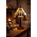 Lumilamp Lampada da tavolo Tiffany 23x23x38 cm Beige Vetro