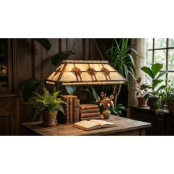 Lumilamp Lampada a Sospensione Tiffany 92x47x126 cm Beige Marrone Metallo
