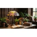 Lumilamp Lampada da tavolo Tiffany Ø 44x57 cm Giallo Verde Vetro Fiori
