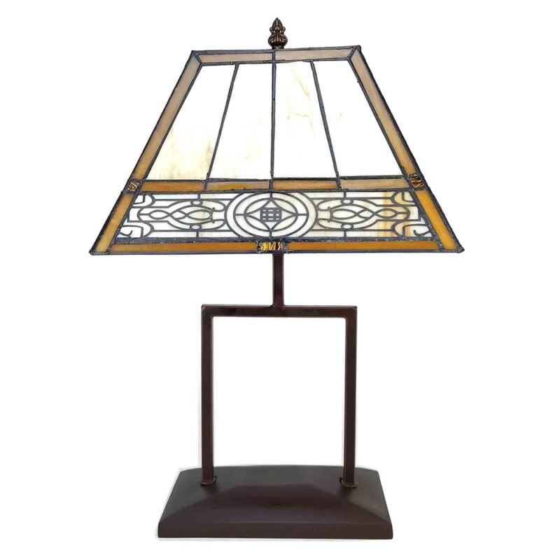 Lumilamp Lampada da tavolo Tiffany 28x20x44 cm Beige Marrone Poliresina