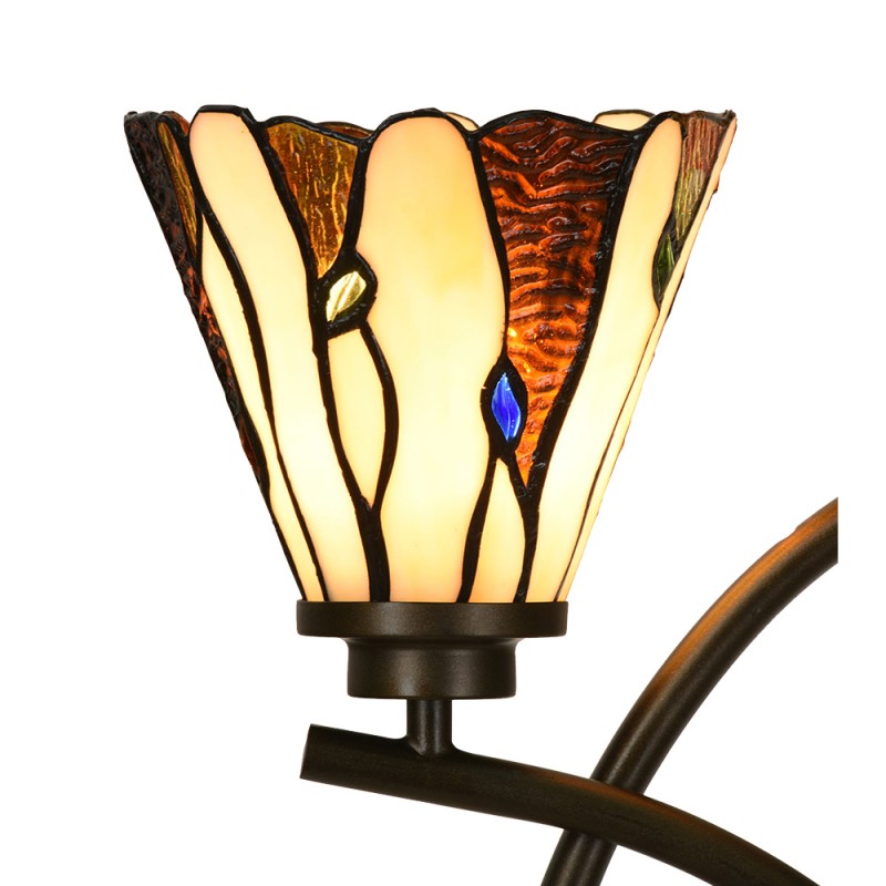 Lumilamp Lampada da tavolo Tiffany 46x28x63 cm Beige Vetro