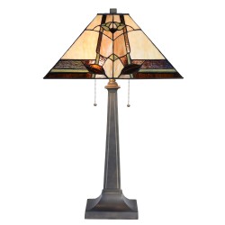 Lumilamp Lampe de table Tiffany 80 cm Beige Verre