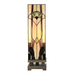 Lumilamp Lampe de table Tiffany 15x15x54 cm Beige Marron Verre