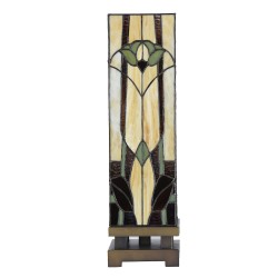 Lumilamp Lampe de table Tiffany 15x15x54 cm Beige Marron Verre