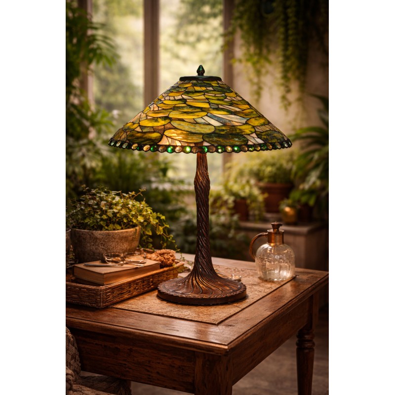 Lumilamp Lampada da tavolo Tiffany Ø 51x75 cm Verde Vetro