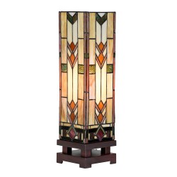 Lumilamp Lampe de table Tiffany 15x15x54 cm Beige Verre