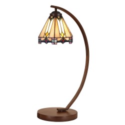 Lumilamp Lampe de table Tiffany Ø 20x57 cm Beige Verre