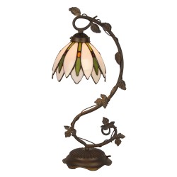 Lumilamp Lampe de table Tiffany Ø 18x53 cm Blanc Vert Verre