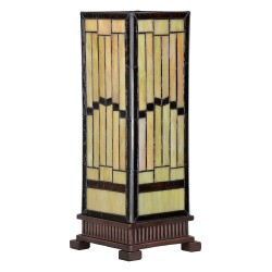 Lumilamp Tiffany Tafellamp 17x17x44 cm Beige Glas