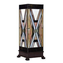 Lumilamp Lampe de table Tiffany 17x17x44 cm Marron Verre