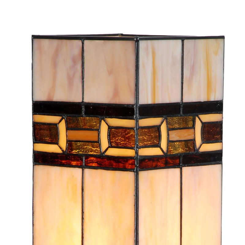 Lumilamp Table Lamp Tiffany 17x17x44 cm Beige Glass