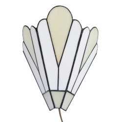 Lumilamp Lampada da parete Tiffany 20x10x29 cm Bianco Beige Vetro