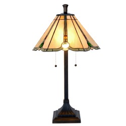 Lumilamp Lampe de table Tiffany Ø 40x67 cm Beige Verre