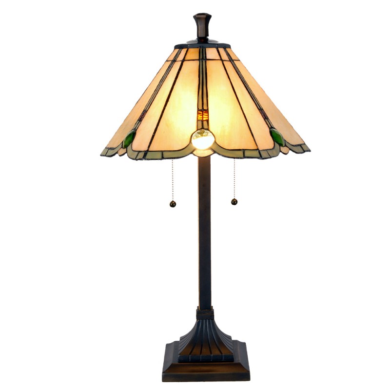 Lumilamp Lampada da tavolo Tiffany Ø 40x67 cm Beige Vetro