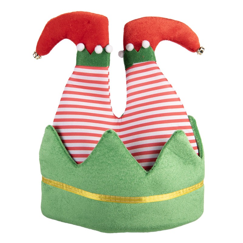 Clayre & Eef Decorazione di Natalizie Cappello di Natale 30x33 cm Verde Sintetico