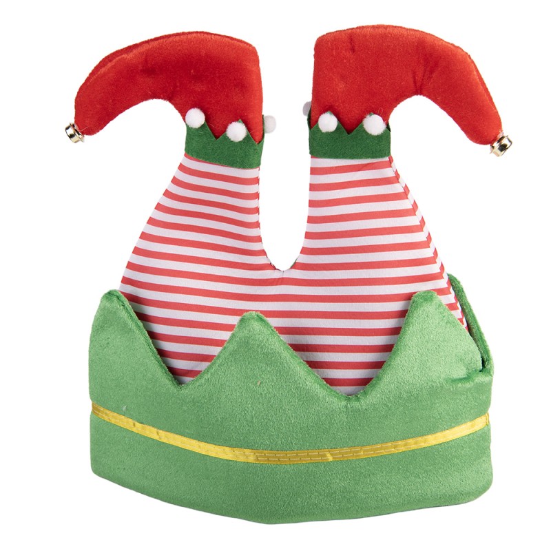 Clayre & Eef Decorazione di Natalizie Cappello di Natale 30x33 cm Verde Sintetico