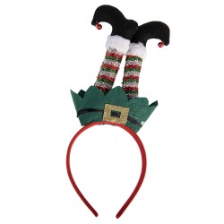 Clayre & Eef Christmas Headband 15x3x31 cm Green Plastic