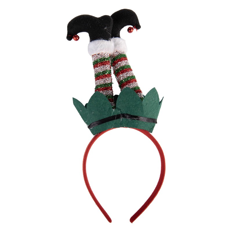 Clayre & Eef Christmas Headband 15x3x31 cm Green Plastic