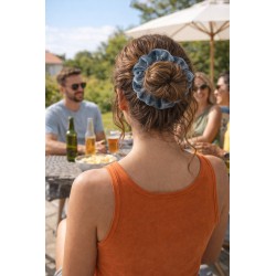 Clayre & Eef Elastico per capelli Ø 10 cm Grigio Velluto