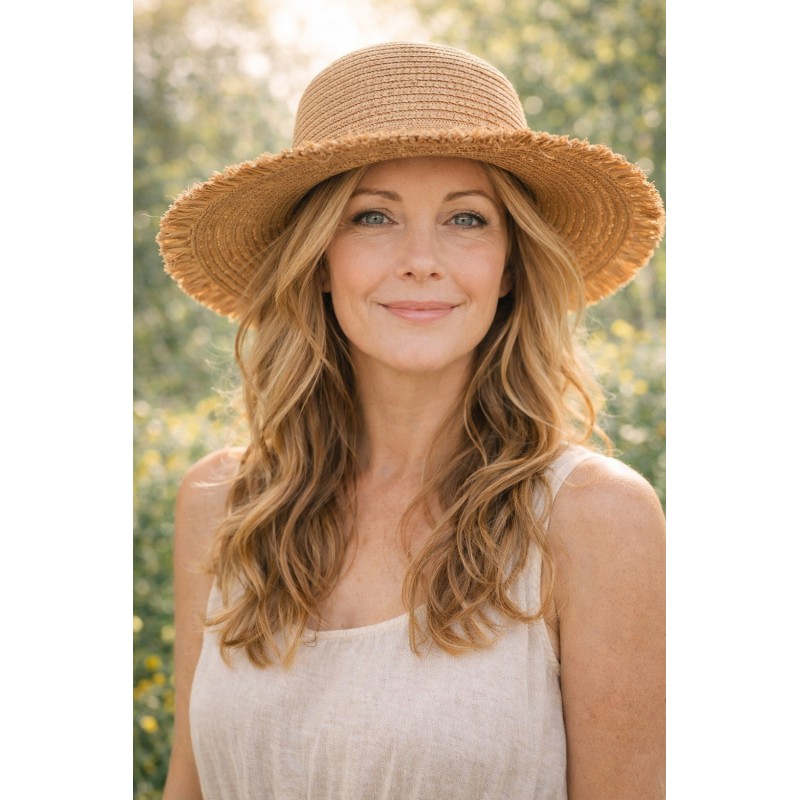 Juleeze Cappello Marrone Paglia di carta