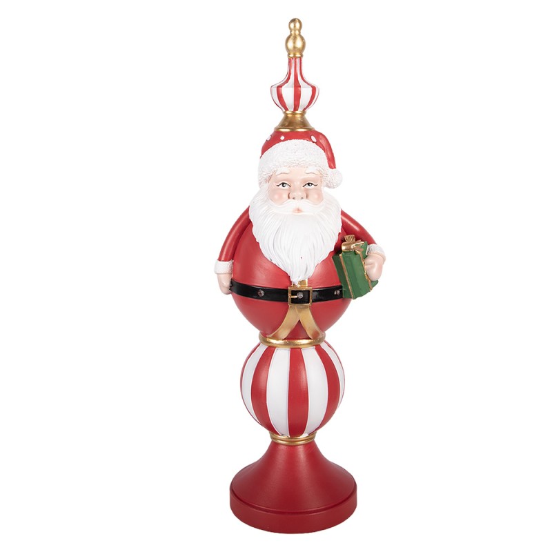 Clayre & Eef Kerstdecoratie met LED-verlichting Kerstman 19x16x57 cm / 3xAA Rood Kunststof