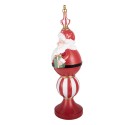 Clayre & Eef Kerstdecoratie met LED-verlichting Kerstman 19x16x57 cm / 3xAA Rood Kunststof