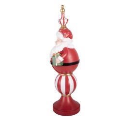 Clayre & Eef Décoration de Noël avec lumières LED Père Noël 19x16x57 cm / 3xAA Rouge Plastique