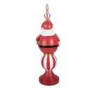 Clayre & Eef Kerstdecoratie met LED-verlichting Kerstman 19x16x57 cm / 3xAA Rood Kunststof