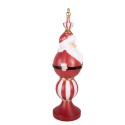 Clayre & Eef Kerstdecoratie met LED-verlichting Kerstman 19x16x57 cm / 3xAA Rood Kunststof