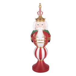 Clayre & Eef Weihnachtsdekoration mit LED-Beleuchtung Nussknacker 17x16x57 cm / 3xAA Rot Kunststoff