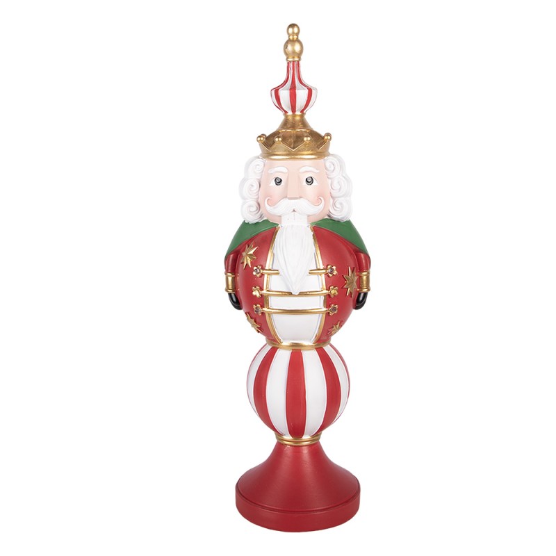 Clayre & Eef Décoration de Noël avec lumières LED Casse-noisette 17x16x57 cm / 3xAA Rouge Plastique