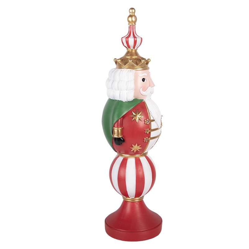 Clayre & Eef Décoration de Noël avec lumières LED Casse-noisette 17x16x57 cm / 3xAA Rouge Plastique