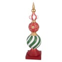 Clayre & Eef Décoration de Noël Image Boule de Noël 16x16x56 cm Rouge Plastique