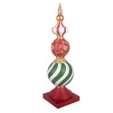 Clayre & Eef Décoration de Noël Image Boule de Noël 16x16x56 cm Rouge Plastique
