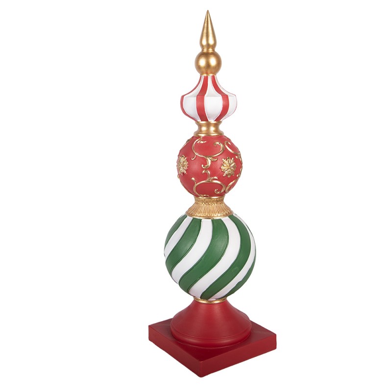 Clayre & Eef Décoration de Noël Image Boule de Noël 16x16x56 cm Rouge Plastique