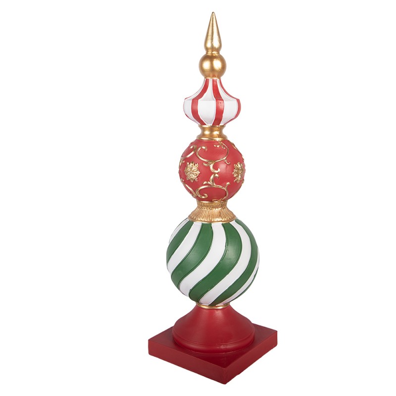 Clayre & Eef Décoration de Noël Image Boule de Noël 16x16x56 cm Rouge Plastique