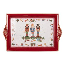 Clayre & Eef Dienblad 41x26x3 cm Rood Kunststof