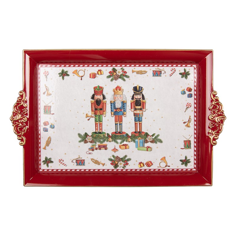 Clayre & Eef Dienblad 41x26x3 cm Rood Kunststof