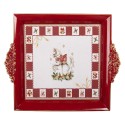 Clayre & Eef Dienblad 30x26x3 cm Rood Kunststof