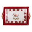 Clayre & Eef Dienblad 41x26x3 cm Rood Kunststof