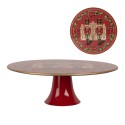 Clayre & Eef Plaque à gâteaux sur pied Ø 29x10 cm Rouge Plastique